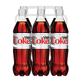 Coke&nbsp;&nbsp;diet cola, 6-pack 24-ounce bottles Full-Size Picture
